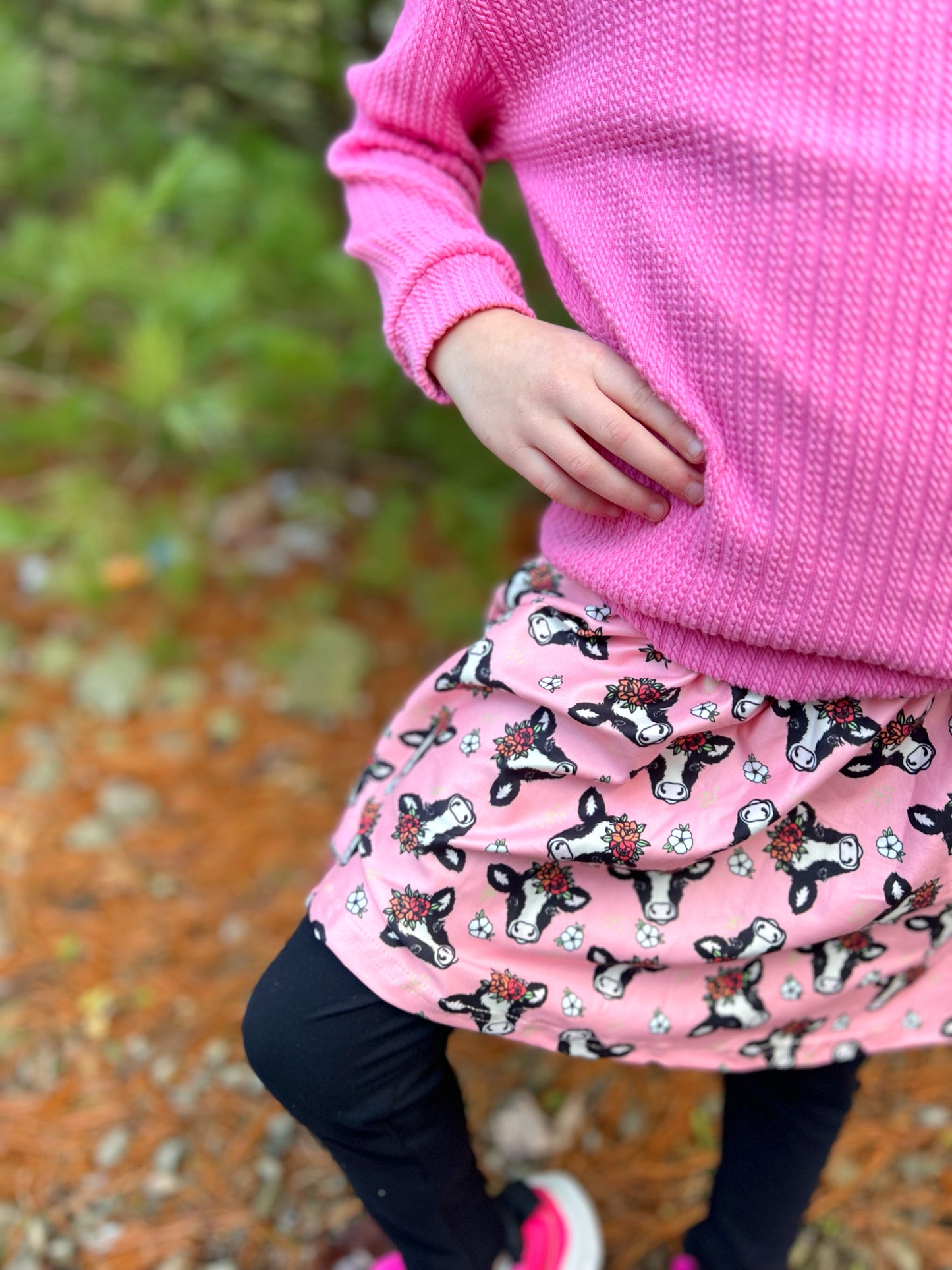 Cow Floral skirt leggings