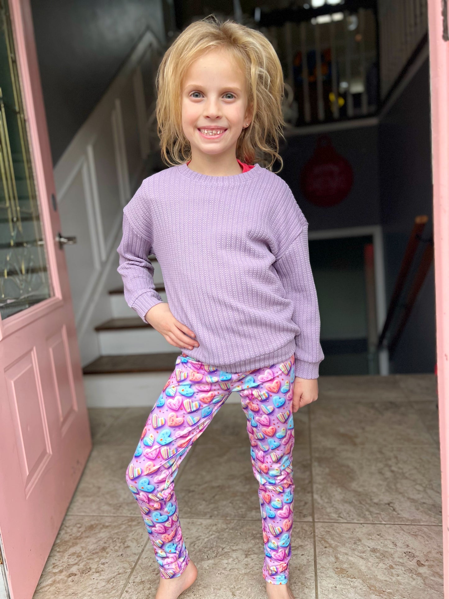 Sweet tart heart leggings