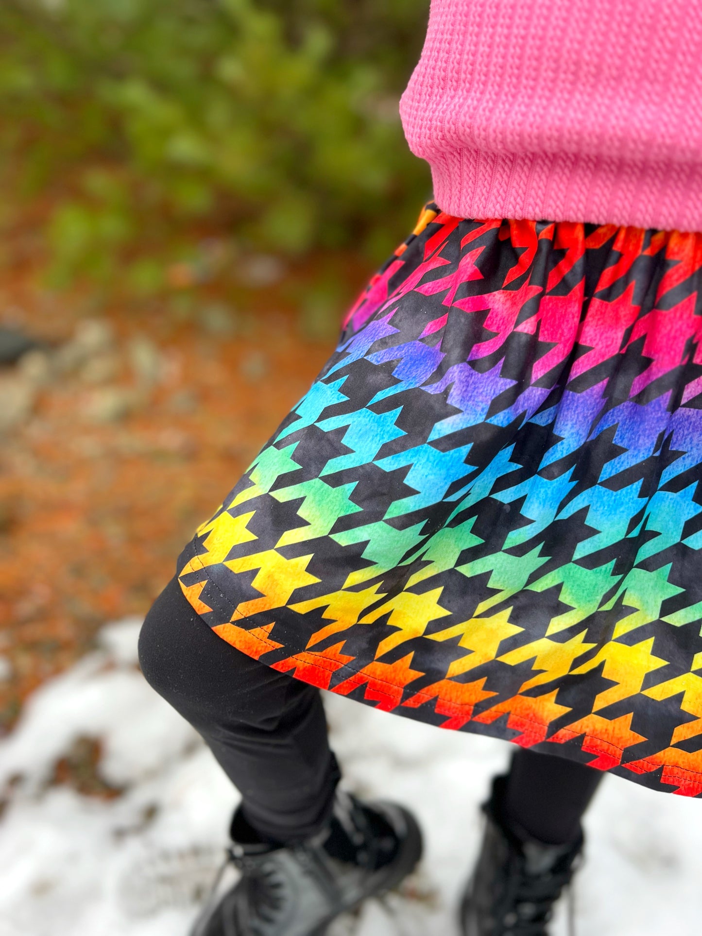 Retro Color skirt leggings