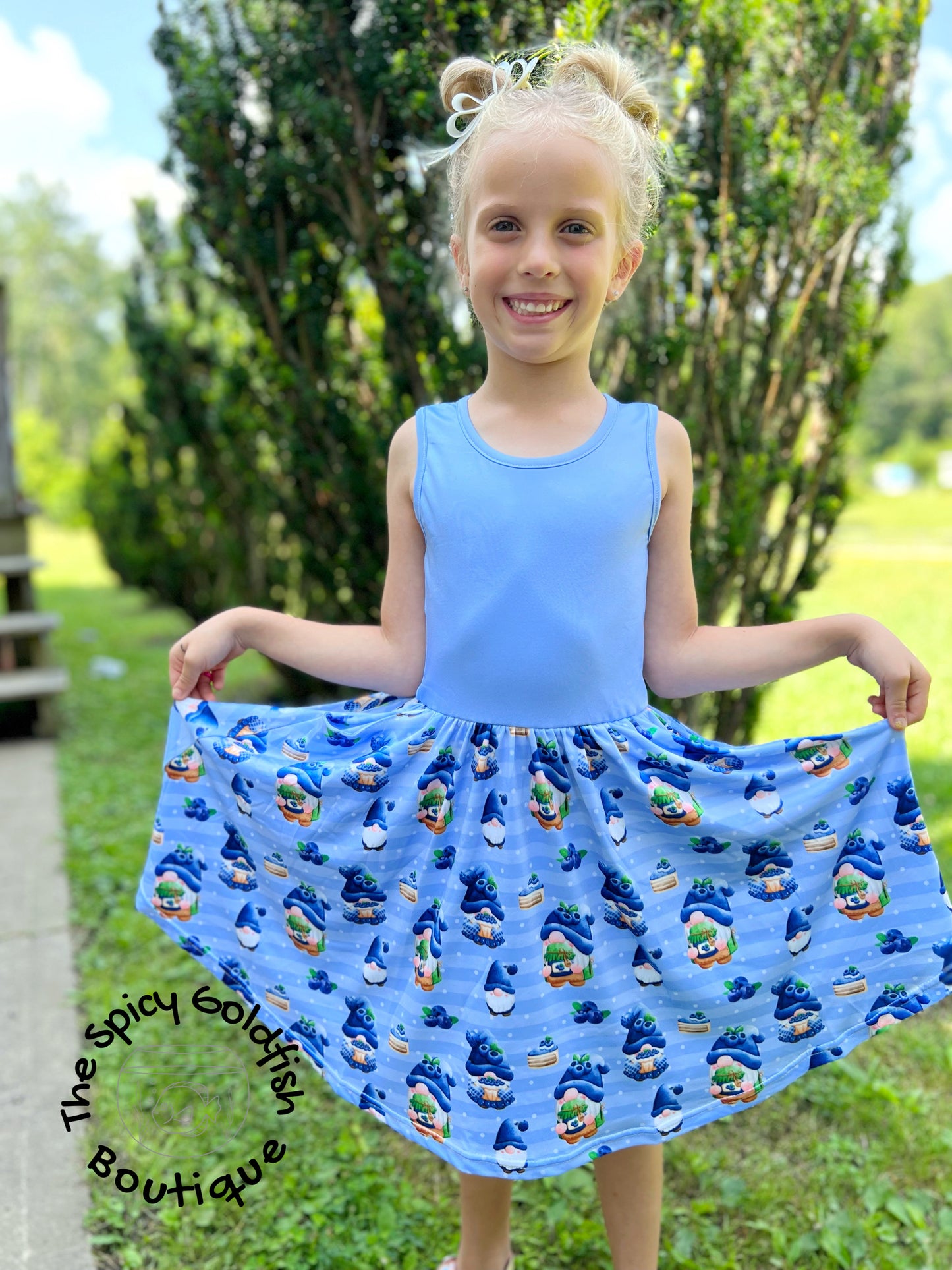 Blueberry Gnomes tank dress