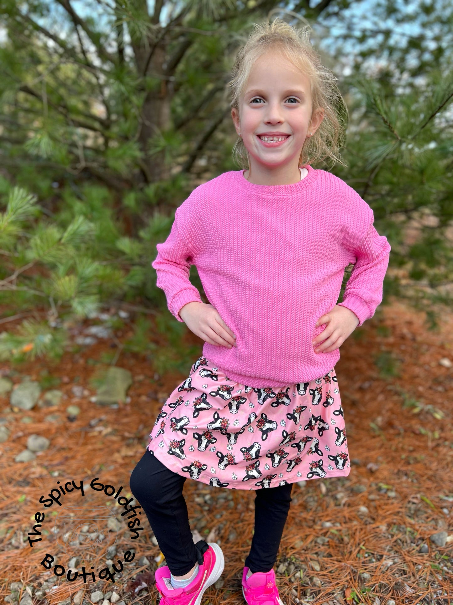 Cow Floral skirt leggings
