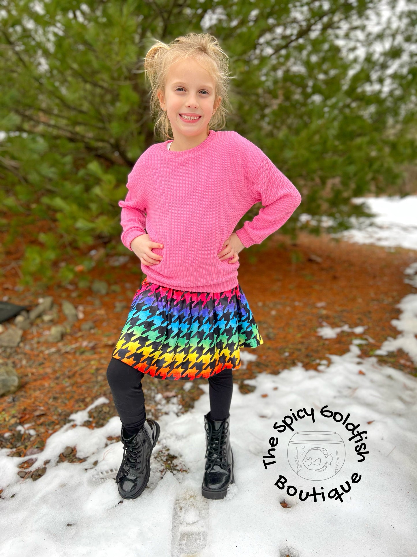 Retro Color skirt leggings