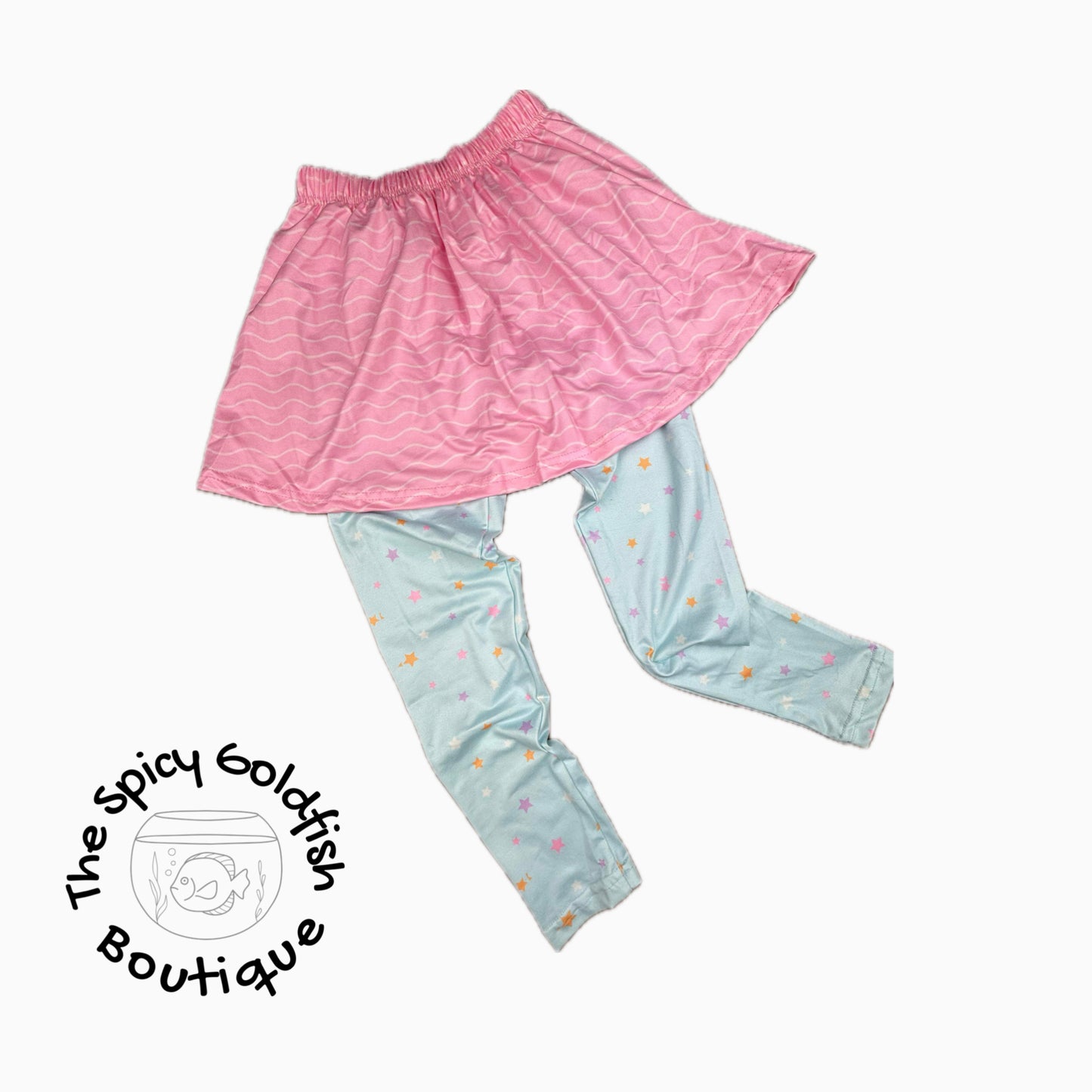 Waves & Stars skirt leggings