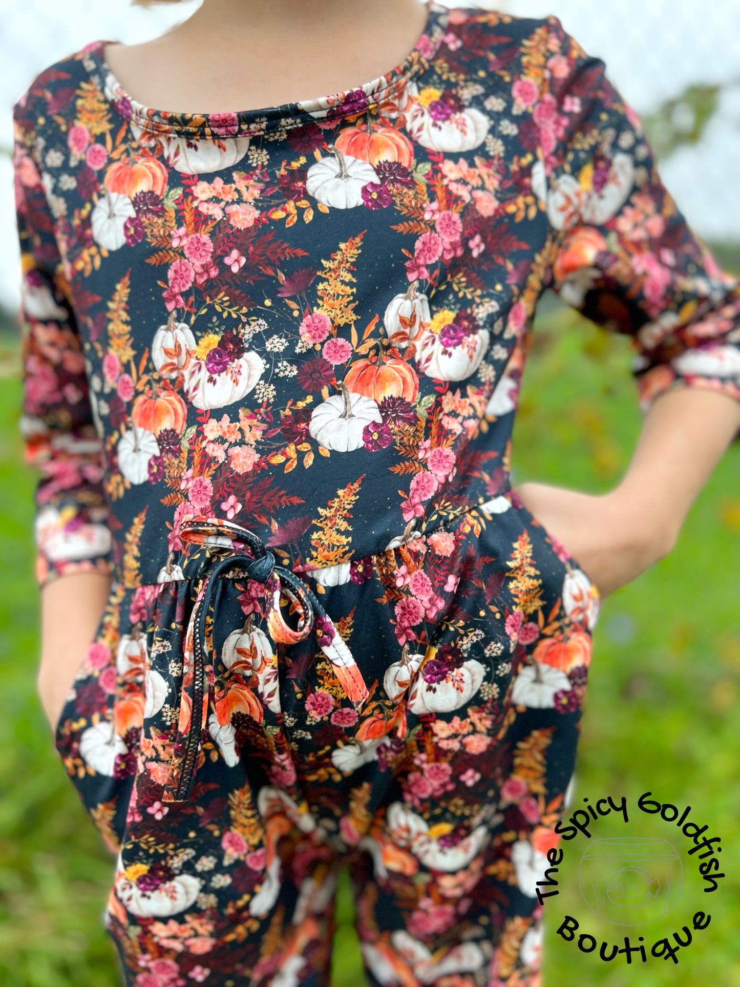 Pumpkin Floral Jumper ko