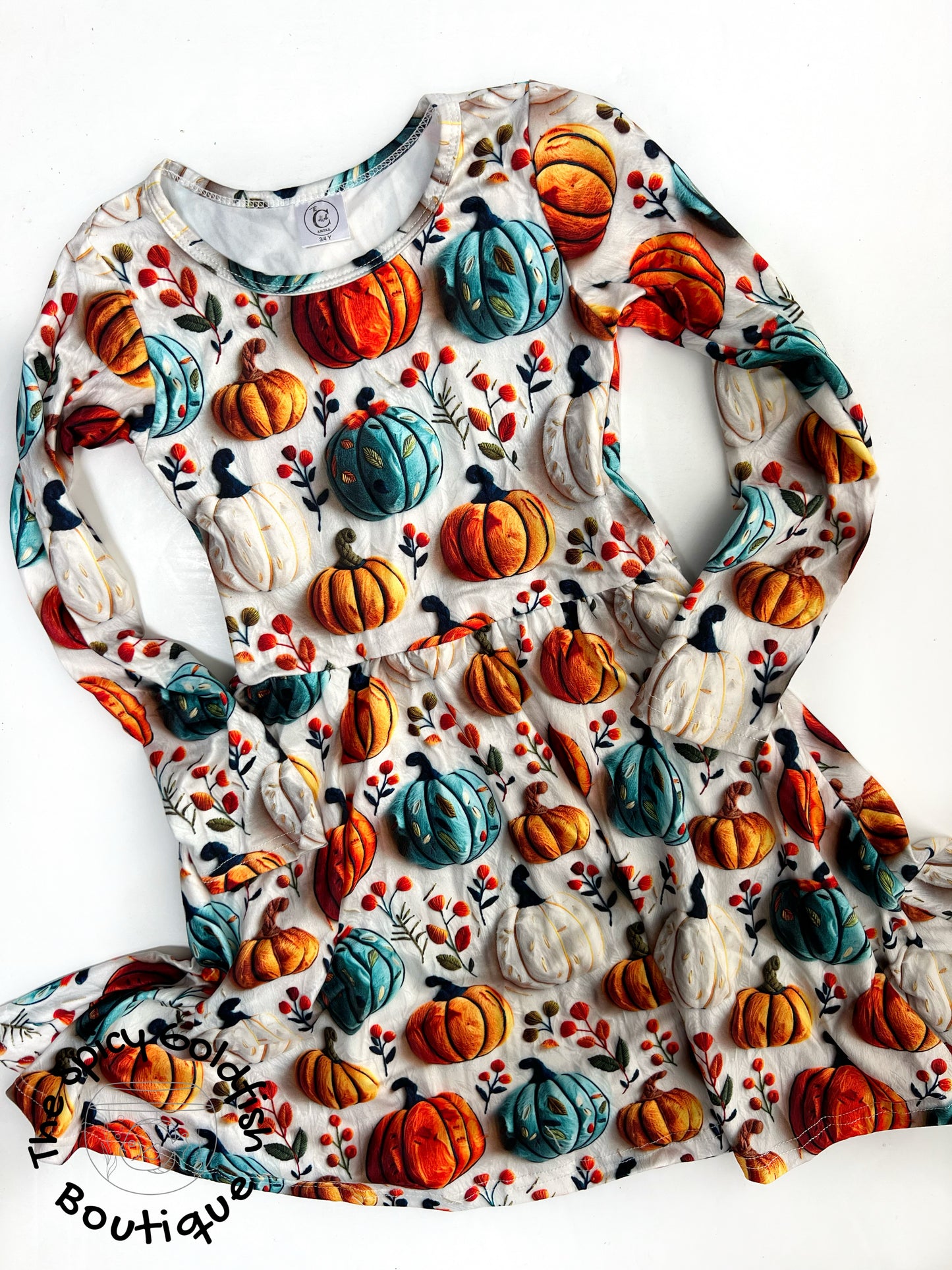 Silver pumpkin floral long sleeve