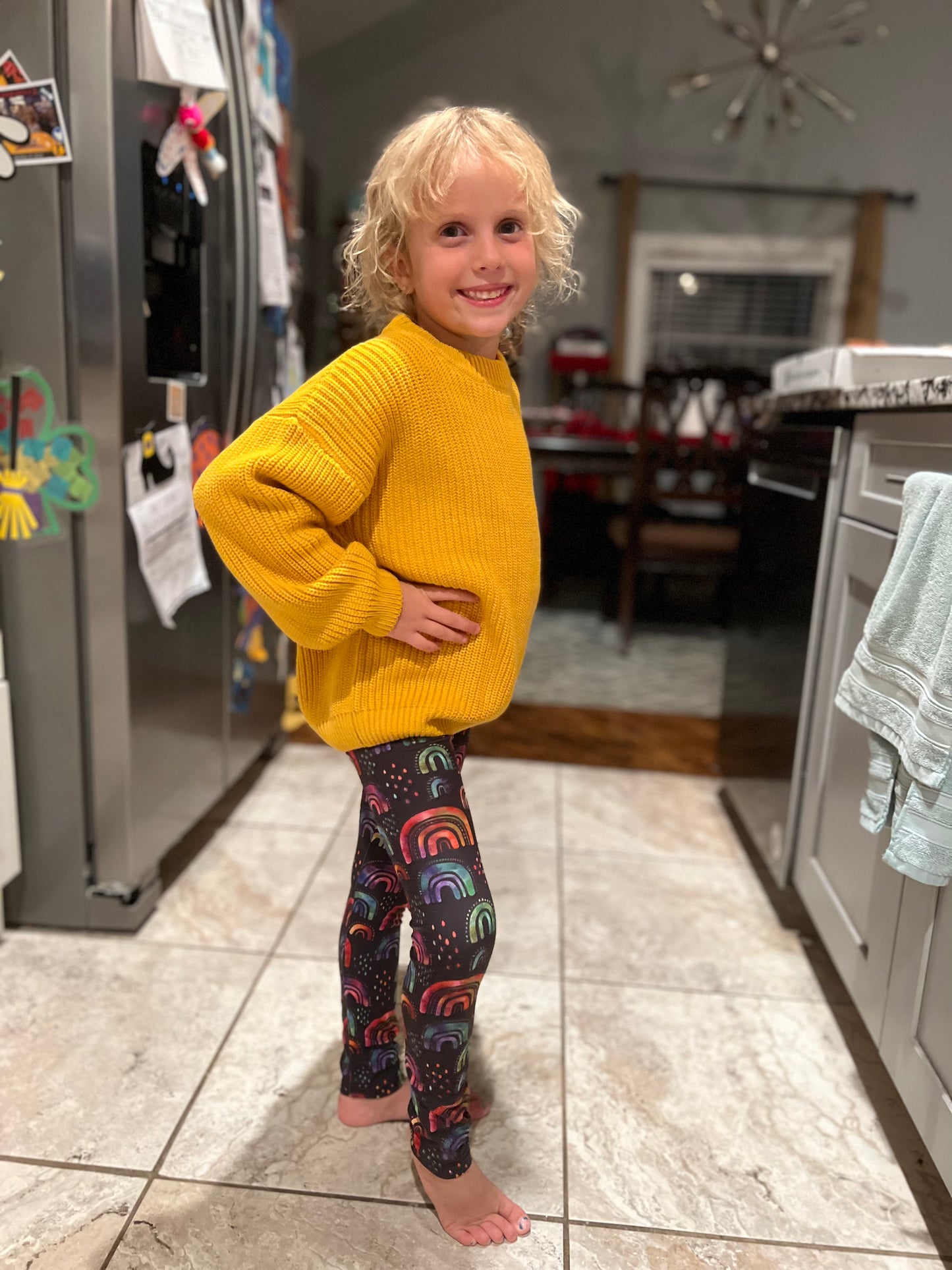 Rainbow watercolor leggings