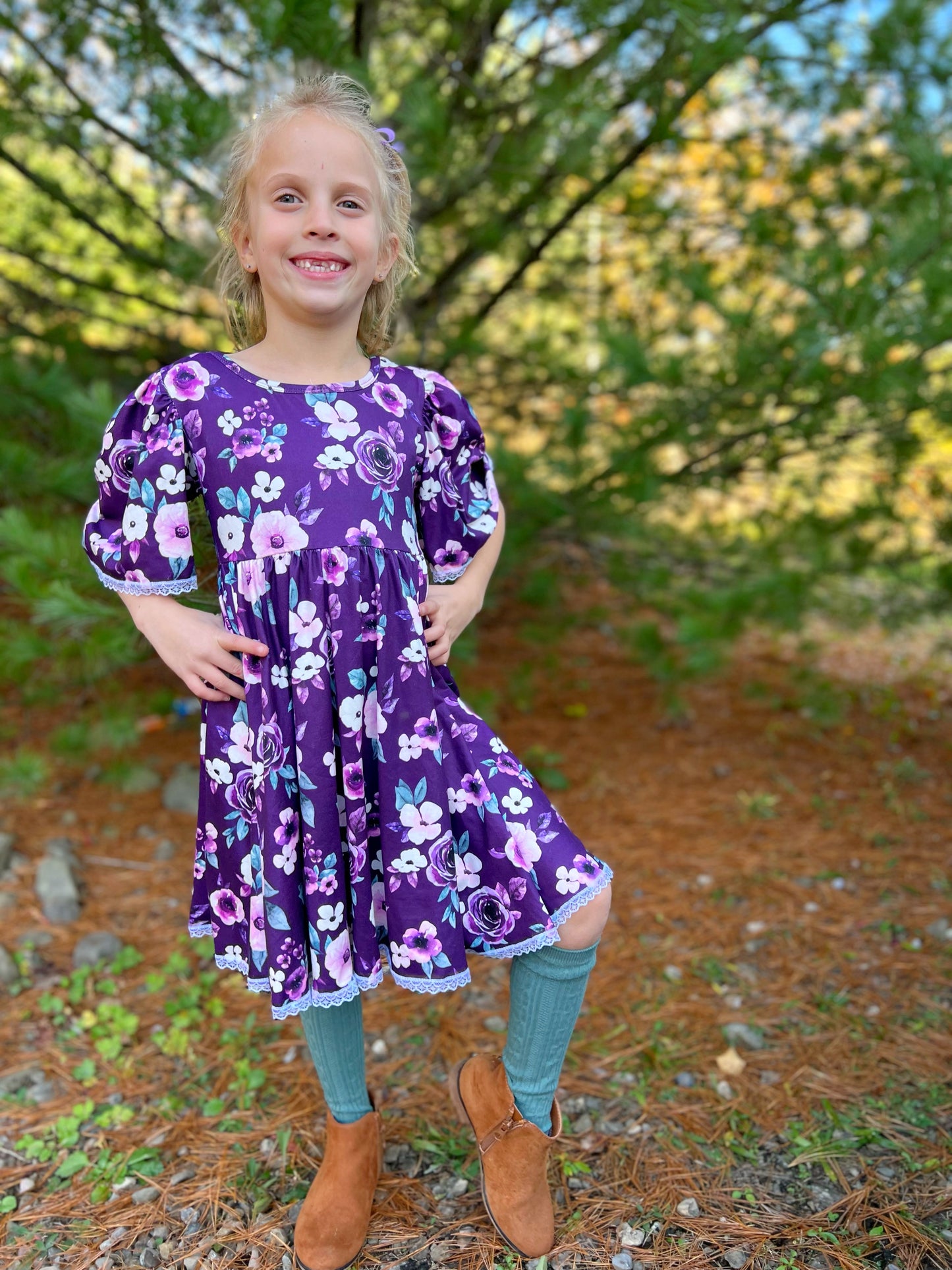 Purple floral Whimsical