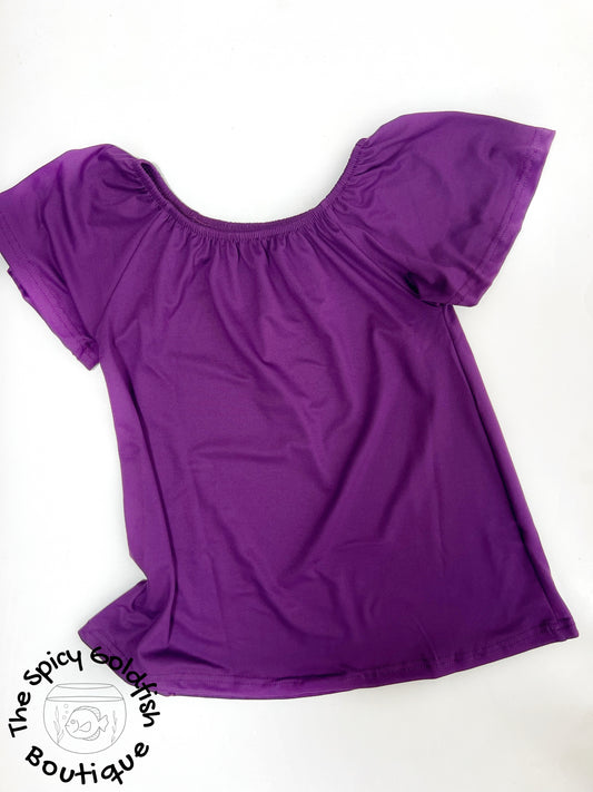 Purple flutter sleeve