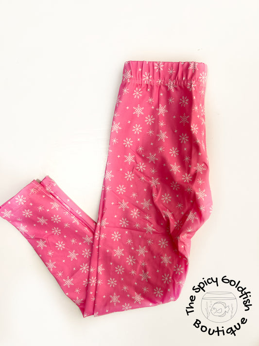 Pink snow flakes