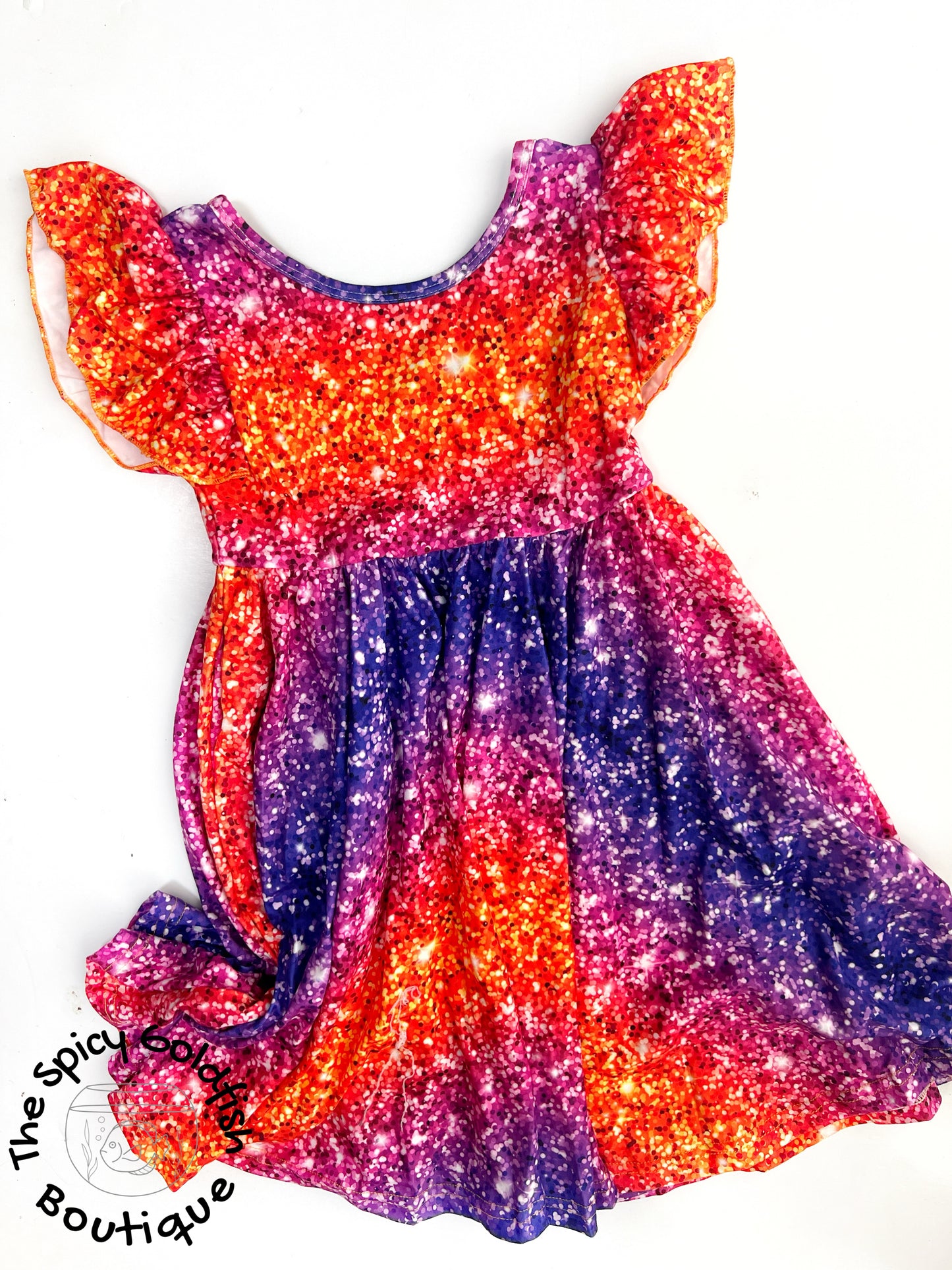 Purple & Orange sparkle flutter