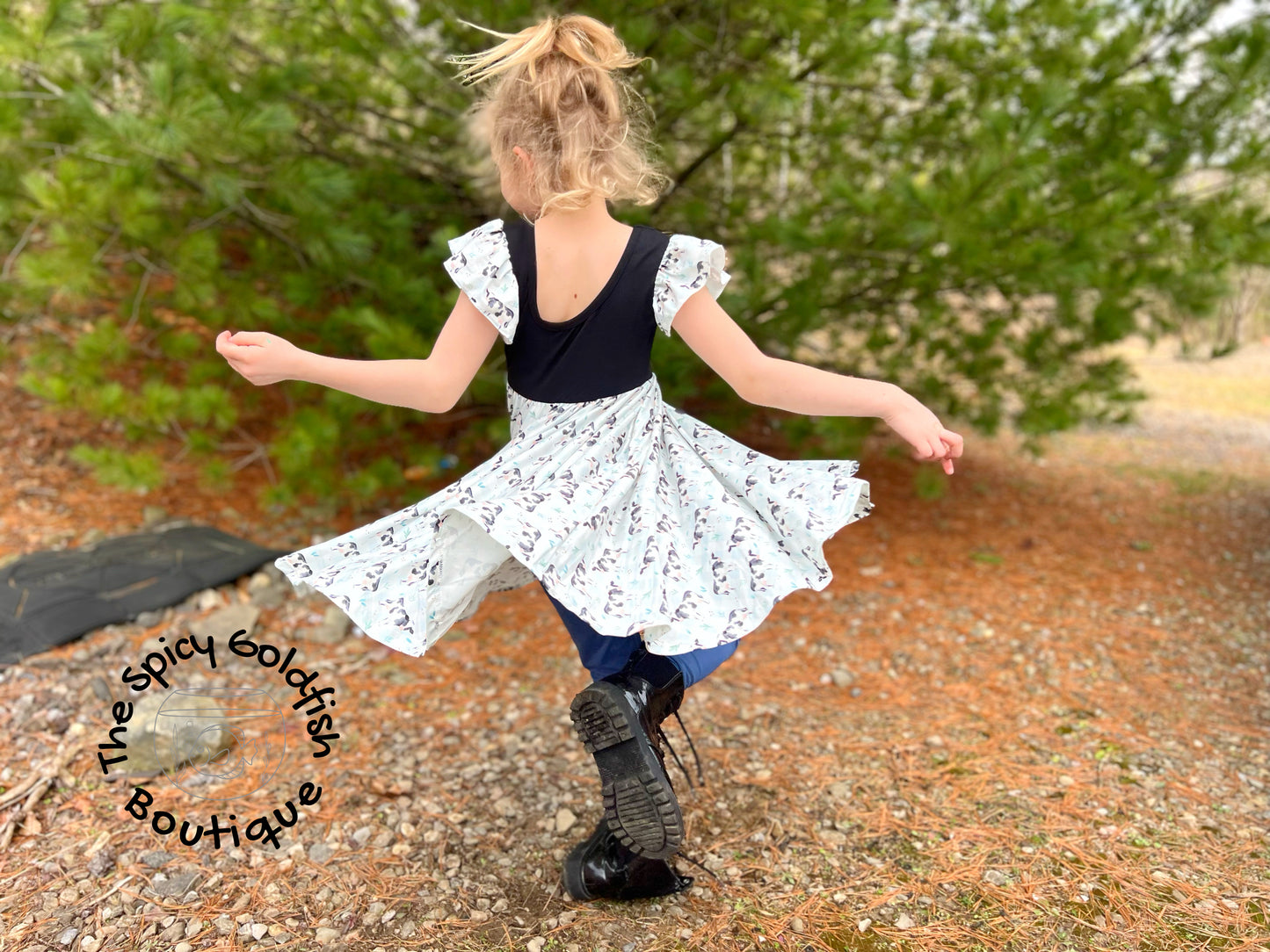 Plaid Floral Cow flutter